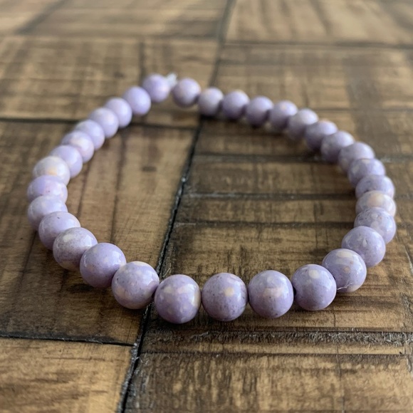 6mm Lavender Jasper Chakra Bracelet Handmade - Picture 2 of 4